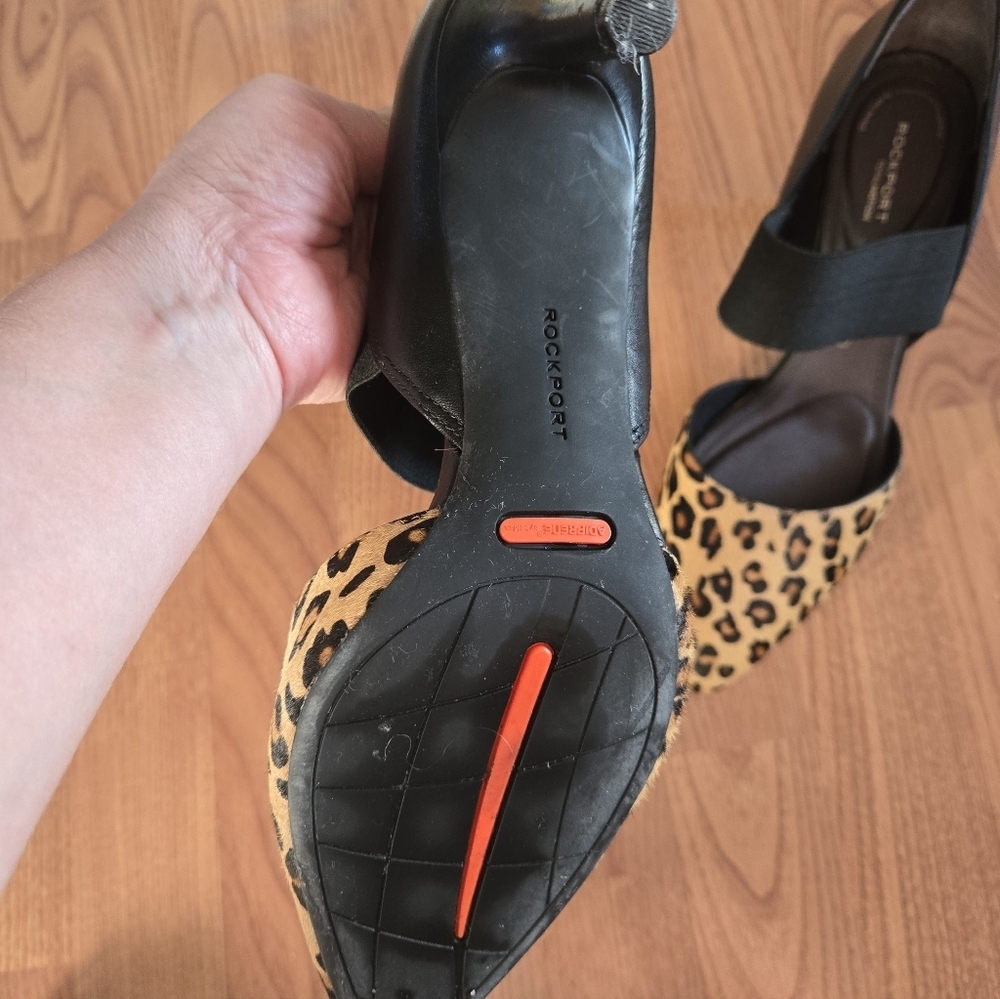 Rockport, Leopard Print Women's Shoes with Black Strap - Picture 4 of 9